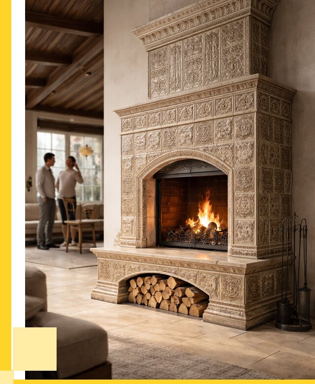 Купить изразцовый камин в Клине от 256125 р. | ЭриданКли