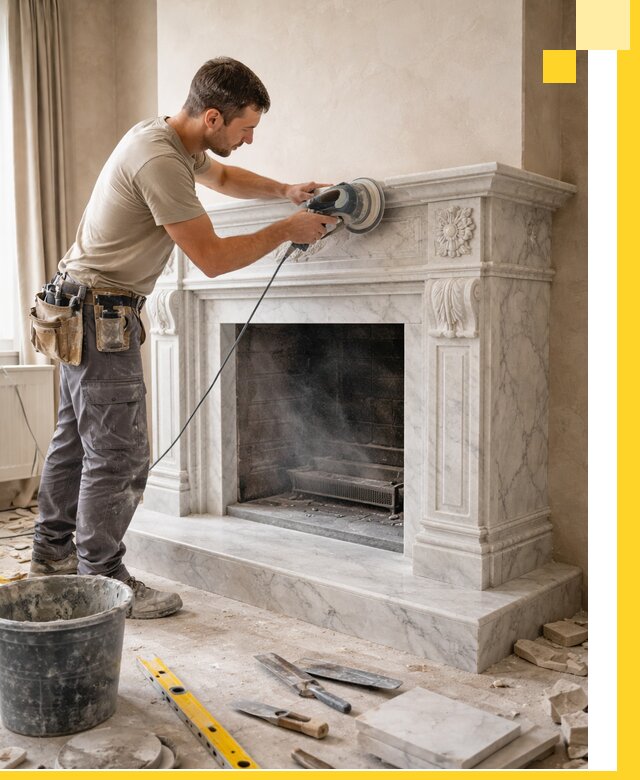 Изготовление и установка мраморных каминов в Клине под ключ