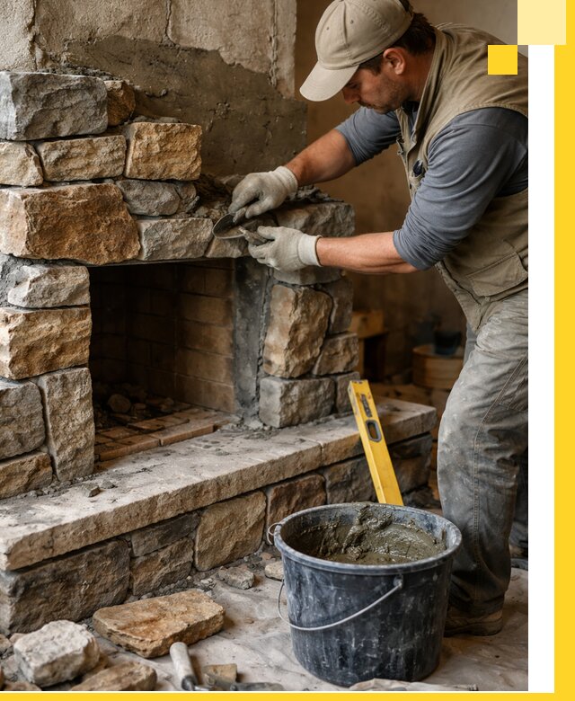 Изготовление и установка каменных каминов под ключ в Клине