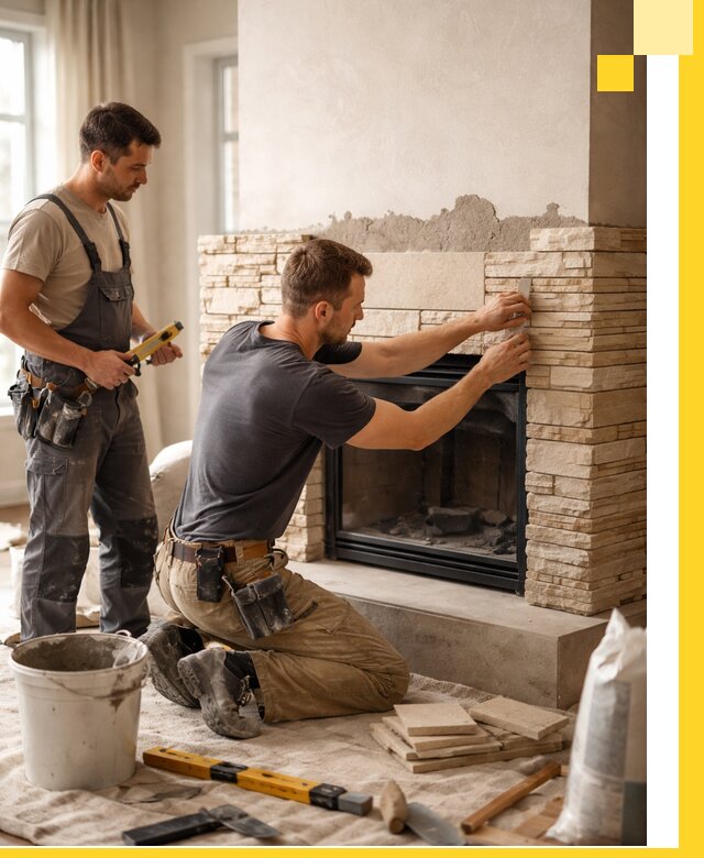 Установка и монтаж каминов для загородного дома в Клине