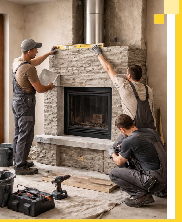 Профессиональный монтаж каминов под ключ в Клине для дома