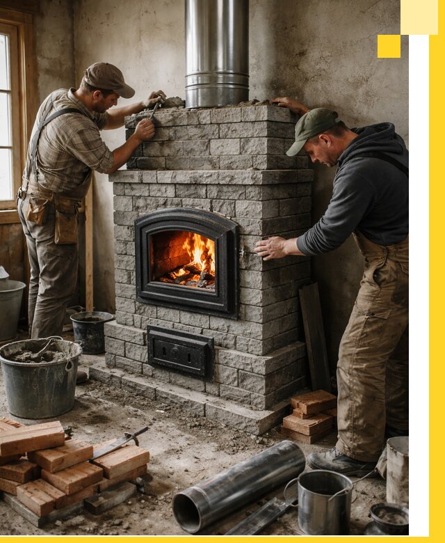 Производство, поставка и монтаж дровяных печей в Клине