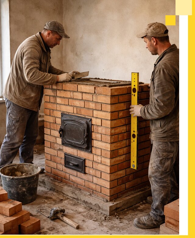 Отопительные печи под ключ в Клине, установка и сборка