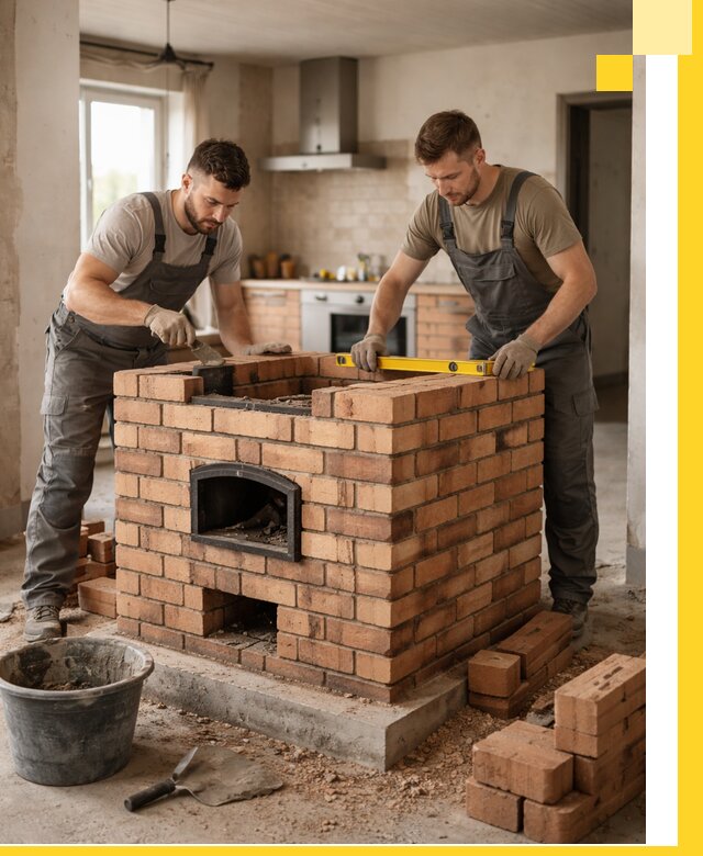 Установка и монтаж печей в частном доме в Клине под ключ