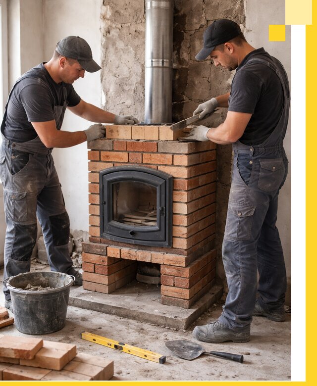 Монтаж печи камина под ключ в Клине с гарантией и пусконаладкой