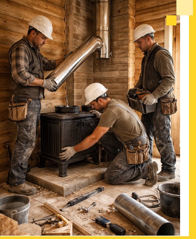 Профессиональный монтаж банных печей и дымоходов в Клине