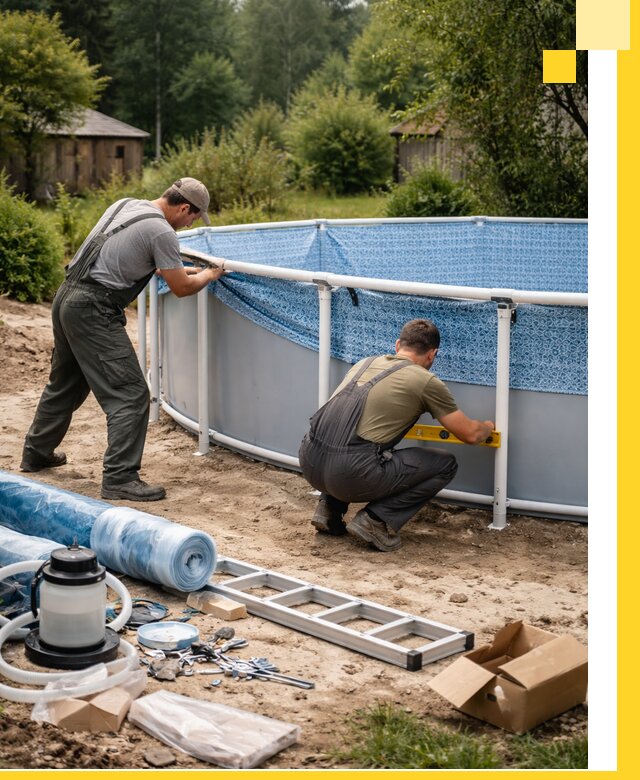 Установка и монтаж каркасных бассейнов в Клине под ключ