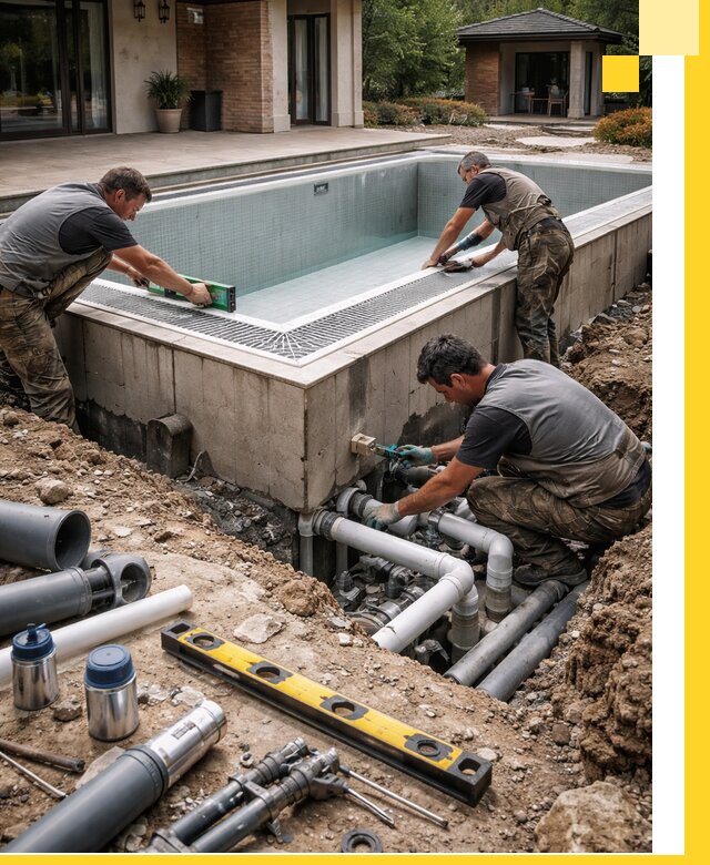 Строительство переливных бассейнов в Клине под ключ