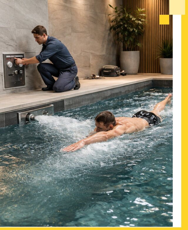 Проектирование и монтаж бассейнов с противотоком в Клине