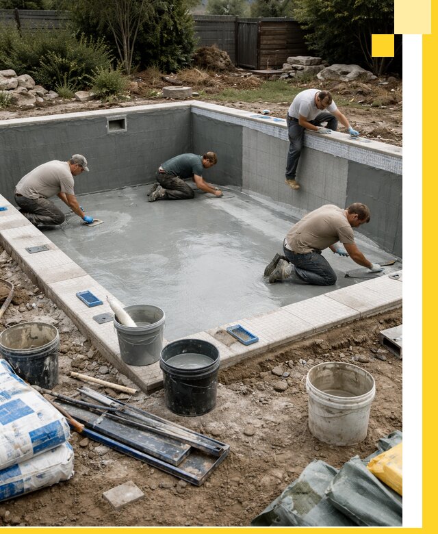 Изготовление и монтаж чаши бассейна под ключ в Клине