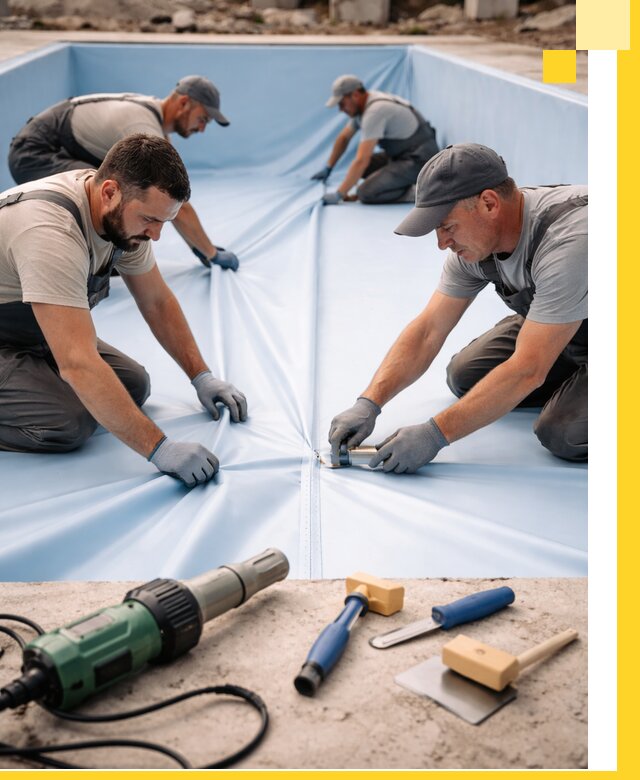 ПВХ пленка для бассейнов с монтажом и гарантией в Клине