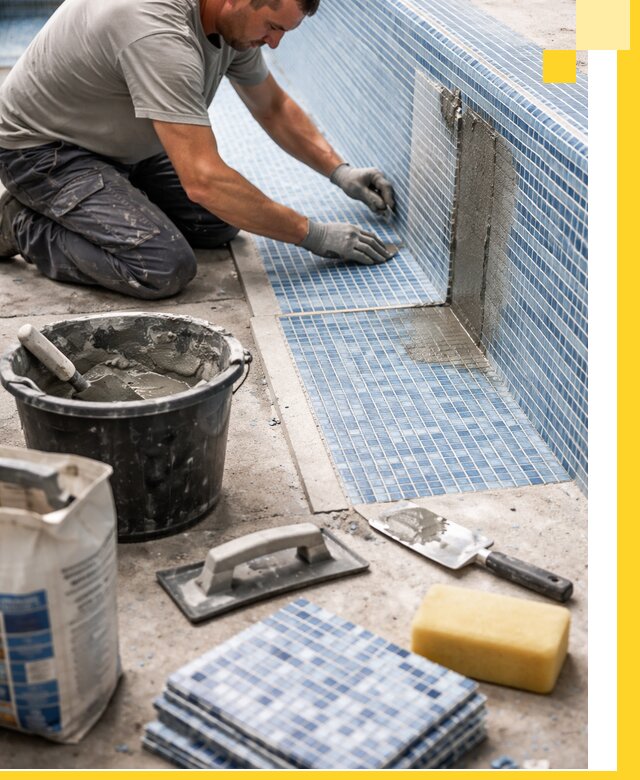 Укладка и ремонт мозаики для бассейнов под ключ в Клине