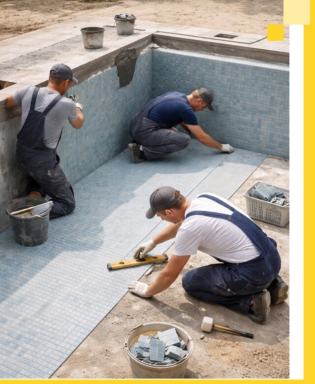 Укладка и установка плитки для бассейнов под ключ в Клине