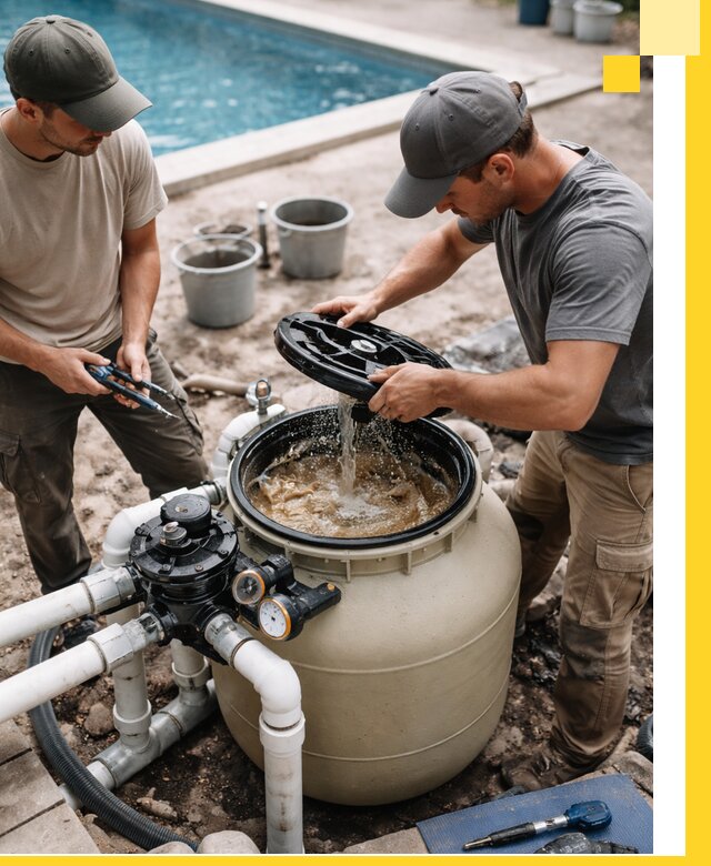 Установка и обслуживание песочных фильтров для бассейнов в Клине