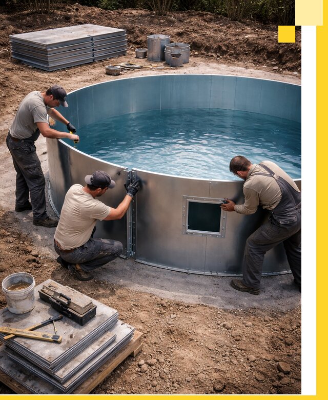 Круглые бассейны под ключ в Клине проектирование и монтаж