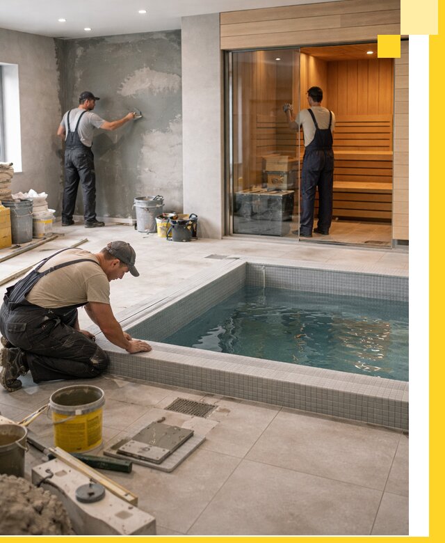 Проектирование и строительство сауны с бассейном в Клине