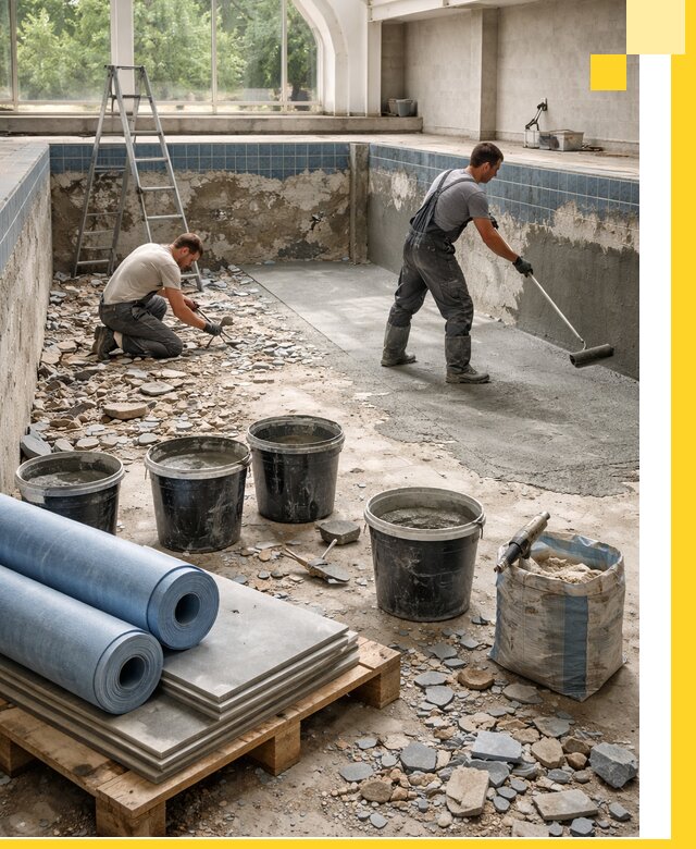 Реконструкция бассейнов в Клине: ремонт, гидроизоляция