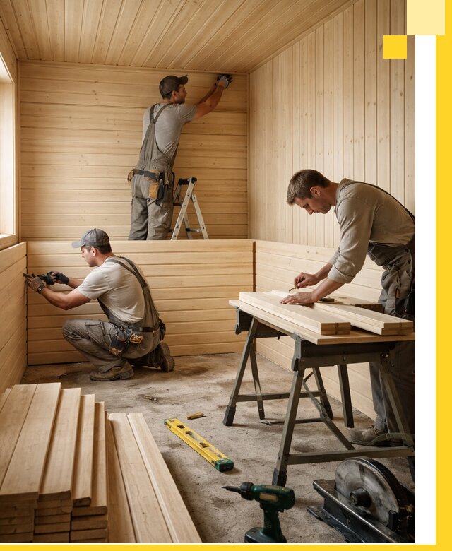 Обшивка саун в Клине из натуральной древесины под ключ