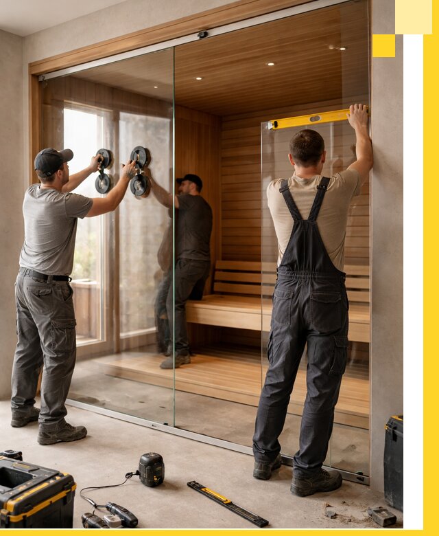 Производство и монтаж стеклянных саун под ключ в Клине