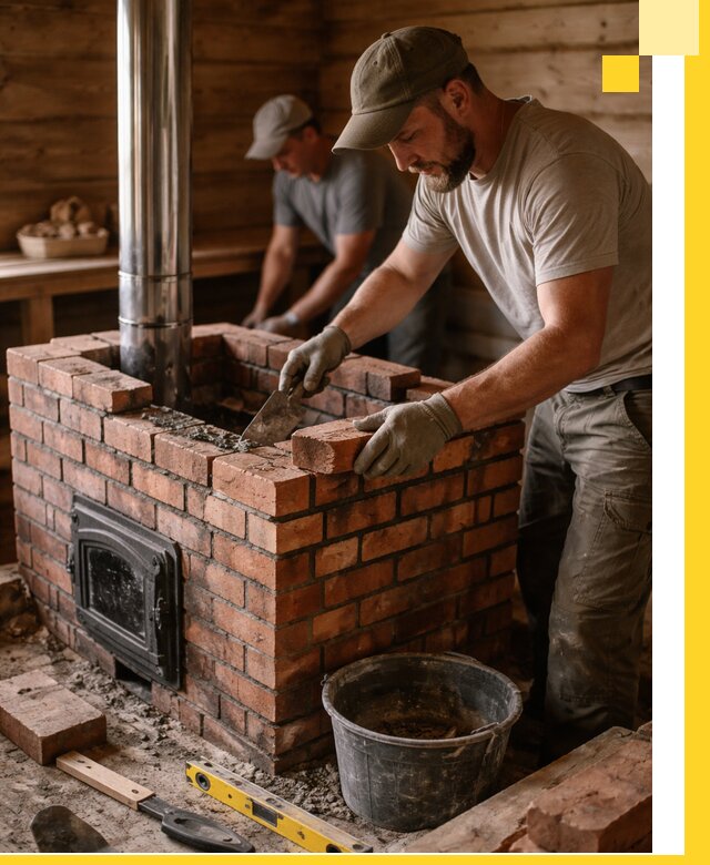 Кирпичные печи для бани под ключ в Клине, проект и монтаж