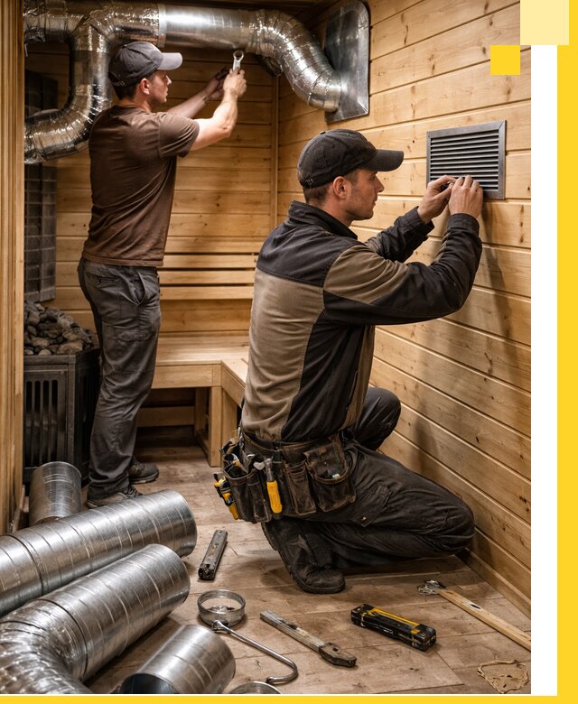 Проектирование и монтаж вентиляции бани в Клине под ключ