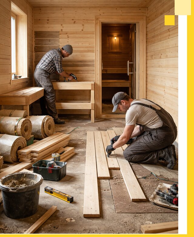 Индивидуальный проект бани с комнатой отдыха под ключ в Клине