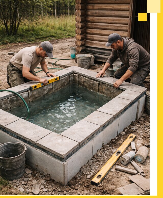 Изготовление и установка холодных купелей под ключ в Клине